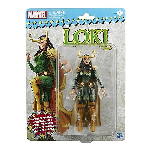 마블시리즈 Marvel Legends Series Loki Agent of Asgard 6-inch Retro Packaging Action Figure Toy, 2 Accessories