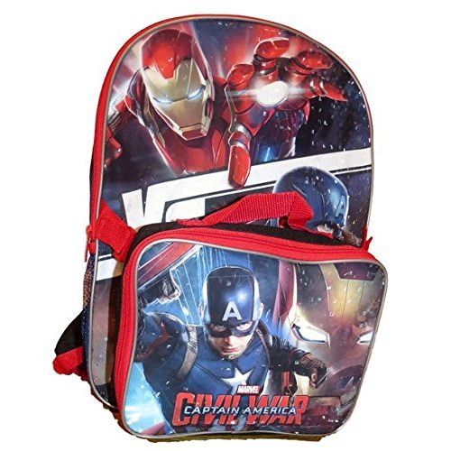 마블시리즈 Marvel Cpt. America Civil War IronMan Backpack w/ Detachable Insulated Lunch Box