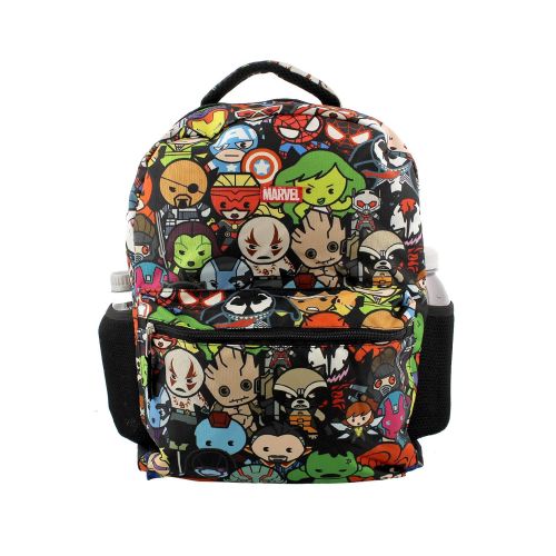 마블시리즈 Marvel Kawaii Avengers Boys Girls 16 School Backpack (One Size, Black/Multi)