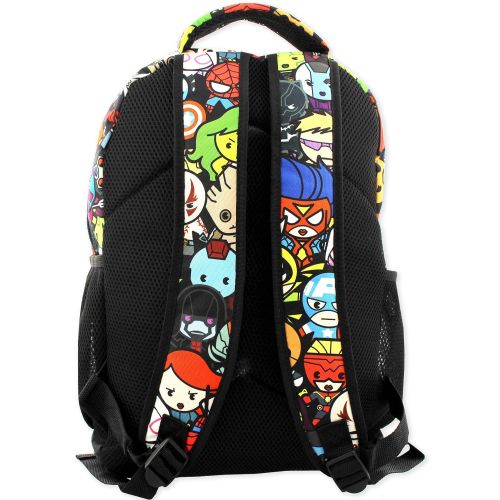 마블시리즈 Marvel Kawaii Avengers Boys Girls 16 School Backpack (One Size, Black/Multi)