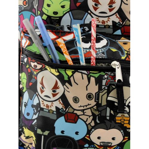 마블시리즈 Marvel Kawaii Avengers Boys Girls 16 School Backpack (One Size, Black/Multi)