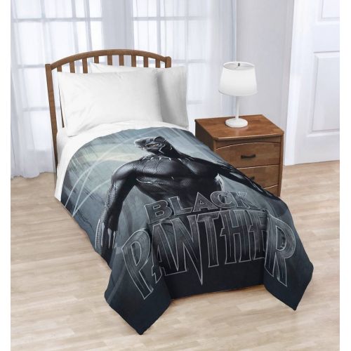 마블시리즈 Marvel Comics Inc. Marvel Black Panther Full Size Plush Bedding Throw Blanket - 62 x 90