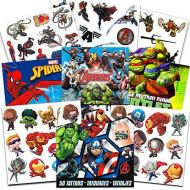 [아마존베스트]Super Hero Party Supplies Set -- 150 Temporary Tattoos Featuring Marvel Avengers, Spiderman and Teenage Mutant Ninja Turtles with Bonus Avengers Stickers