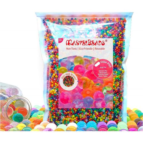 마블시리즈 MarvelBeads Water Beads Rainbow Mix (Half Pound) for Spa Refill, Sensory Toys and Decor (Non-Toxic)