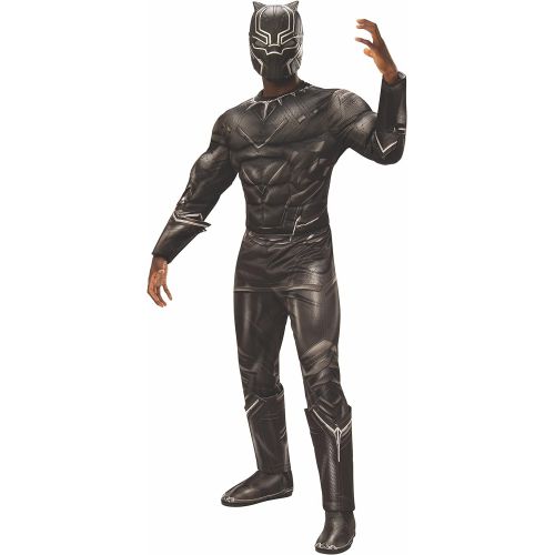 마블시리즈 할로윈 용품Marvel Rubies Mens Captain America: Civil War Deluxe Muscle Chest Black Panther Costume