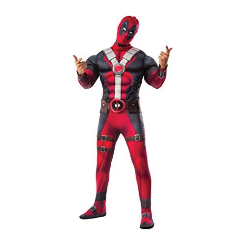 마블시리즈 할로윈 용품Marvel Rubies Mens Deadpool Deluxe Muscle Chest Costume and Mask