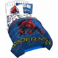 Marvel Spider Man Wall Crawler Twin Comforter - Super Soft Kids Reversible Bedding features Spiderman - Fade Resistant Polyester Microfiber Fill (Official Marvel Product)