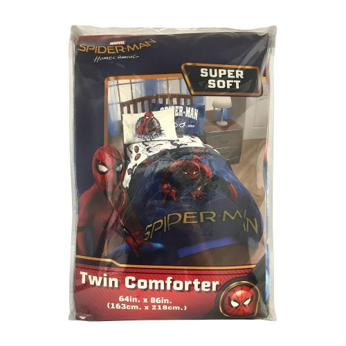 마블시리즈 Marvel Spider Man Wall Crawler Twin Comforter - Super Soft Kids Reversible Bedding features Spiderman - Fade Resistant Polyester Microfiber Fill (Official Marvel Product)