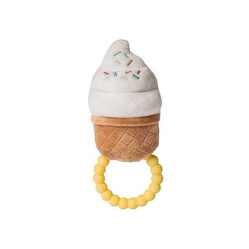  Mary Meyer Sweet Soothie Soft Baby Rattle with Teether Ring, Ice Cream