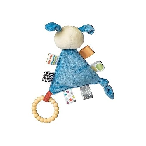  Taggies Teething Toys Baby Rattle Portable Triangle Activity Toy with Sensory Tags, 6-Inches, Puppy