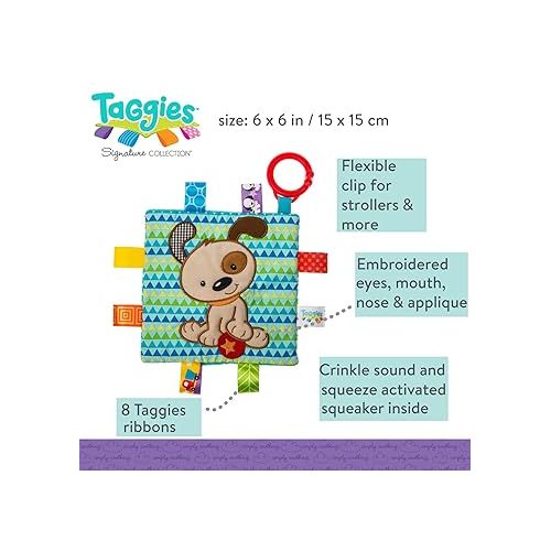  Taggies Crinkle Me Baby Toy, Brother Puppy , 6.5x6.5 Inch (Pack of 1)