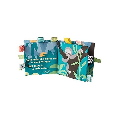  Taggies Touch & Feel Soft Cloth Book with Crinkle Paper & Squeaker, Molasses Sloth