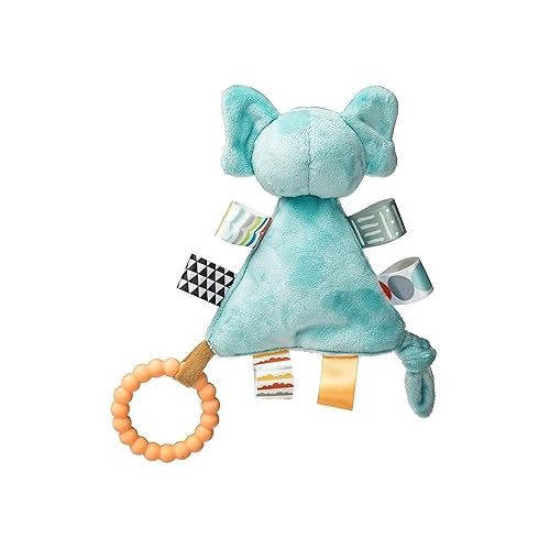  Taggies Teething Toys Baby Rattle Portable Triangle Activity Toy with Sensory Tags, 6-Inches, Elephant