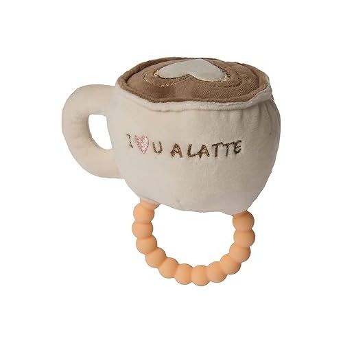  Mary Meyer Sweet Soothie Soft Baby Rattle with Teether Ring, Latte