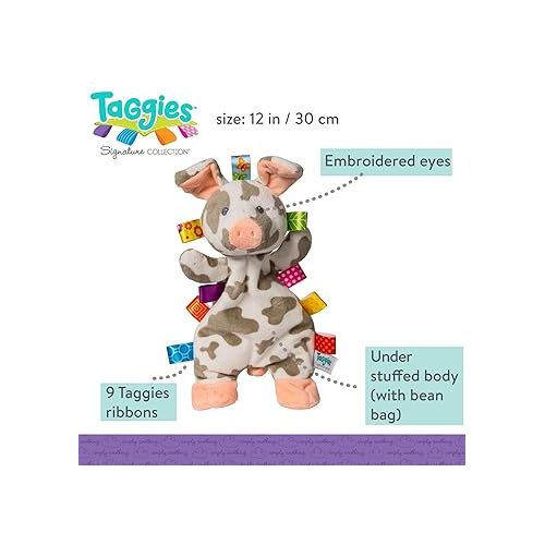  Taggies Patches Pig Lovey Soft Toy , 12 Inch (Pack of 1)