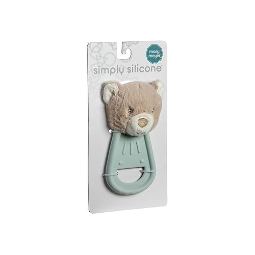  Mary Meyer Teething Toys Simply Silicone Teether with Soft Toy, 6-Inches, Bear