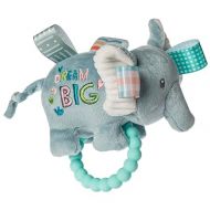 Taggies Soft Baby Rattle with Teether Ring and Sensory Tags, 6-Inches, Dream Big Elephant