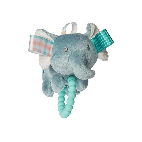  Taggies Soft Baby Rattle with Teether Ring and Sensory Tags, 6-Inches, Dream Big Elephant