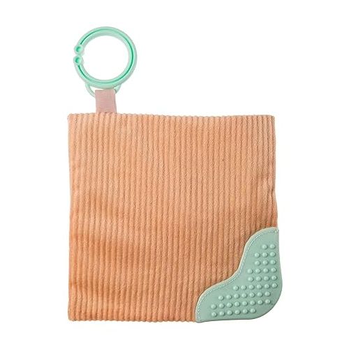  Mary Meyer Crinkle Teether Toy with Baby Paper and Squeaker, 6 x 6-Inches, Amber Fawn