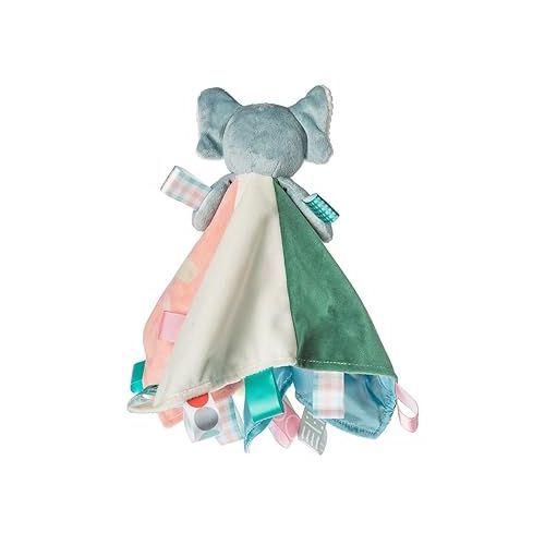  Taggies Stuffed Animal Lovey Security Blanket with Sensory Tags, 13 x 13-Inches, Dream Big Elephant