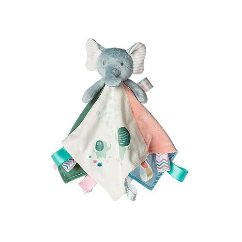  Taggies Stuffed Animal Lovey Security Blanket with Sensory Tags, 13 x 13-Inches, Dream Big Elephant