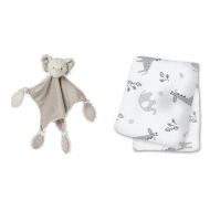 Mary Meyer Afrique Elephant Lovey and lulujo Muslin Swaddling Blanket Set