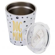 Mary Square 23549 Coffee Dog Mom Stainless Tumbler 12 oz White, Black and Gold