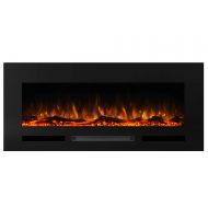 Masarflame Charlton 50 Electric Fireplace Insert, Wall Recessed Fireplace Heater, 13 Color Backlight, 5 Flame Settings, Log Set or Crystal Options, Touch Control Panel, 750/ 1500W