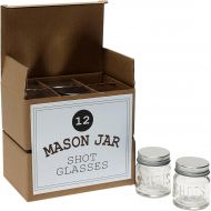 [아마존베스트]Mason Jar Warehouse Mason Jar 2 Ounce Shot Glasses Set of 12 With Leak-Proof Lids - Great For Shots, Drinks, Favors, Candles And Crafts