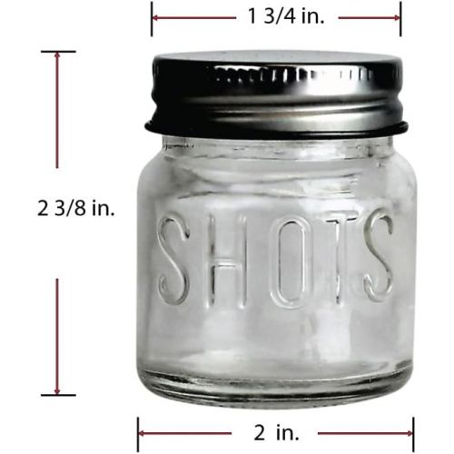  [아마존베스트]Mason Jar Warehouse Mason Jar 2 Ounce Shot Glasses Set of 12 With Leak-Proof Lids - Great For Shots, Drinks, Favors, Candles And Crafts