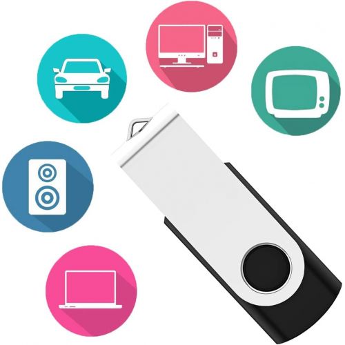  Maspen USB Flash Drive 2GB 20 Pack, Bulk USB 2.0 Flash Drives Thumb Drive Swivel Memory Stick Jump Drive Pen Drive, Black, 2 GB, 20 Pieces