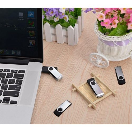  Maspen USB Flash Drive 2GB 20 Pack, Bulk USB 2.0 Flash Drives Thumb Drive Swivel Memory Stick Jump Drive Pen Drive, Black, 2 GB, 20 Pieces