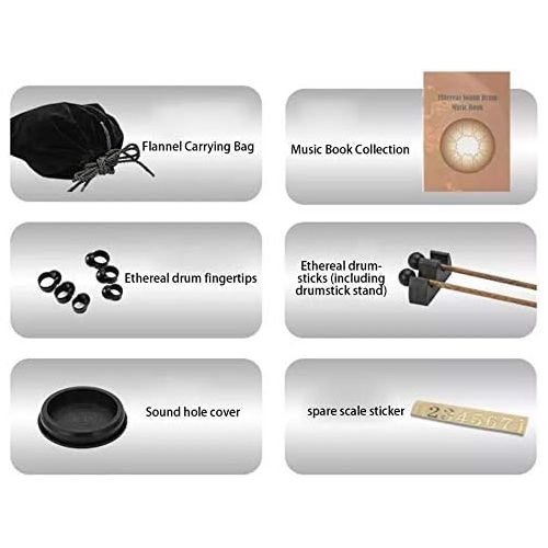  [아마존베스트]Massage-AED Steel Tongue Drum 8 Notes 6 Inch Hand Drum Kit Handpan Percussion Instrument Handpan Drum, Steel Tongue Pan Drum Mini Drum Set with Music Book Bats Finger Picks