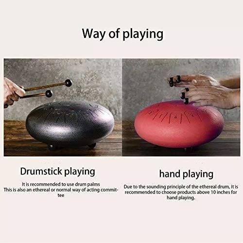  [아마존베스트]Massage-AED Steel Tongue Drum 8 Notes 6 Inch Hand Drum Kit Handpan Percussion Instrument Handpan Drum, Steel Tongue Pan Drum Mini Drum Set with Music Book Bats Finger Picks