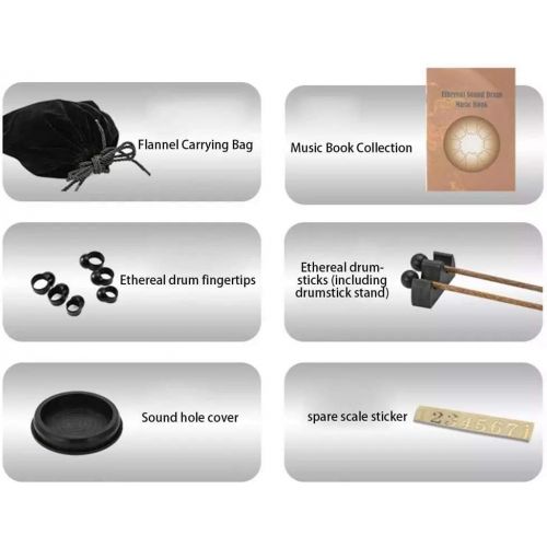  [아마존베스트]Massage-AED Steel Tongue Drum 8 Notes 6 Inch Hand Drum Kit Handpan Percussion Instrument Handpan Drum, Steel Tongue Pan Drum Mini Drum Set with Music Book Bats Finger Picks