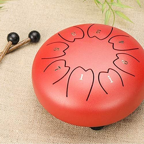  [아마존베스트]Massage-AED Steel Tongue Drum 8 Notes 6 Inch Hand Drum Kit Handpan Percussion Instrument Handpan Drum, Steel Tongue Pan Drum Mini Drum Set with Music Book Bats Finger Picks