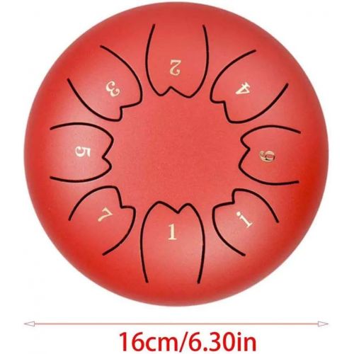  [아마존베스트]Massage-AED Steel Tongue Drum 8 Notes 6 Inch Hand Drum Kit Handpan Percussion Instrument Handpan Drum, Steel Tongue Pan Drum Mini Drum Set with Music Book Bats Finger Picks