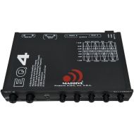 Massive Audio EQ4 Car Equalizer with 4 Band Graphic Equalizer - AUX inputs - 8V Line Driver - 12dB Crossover