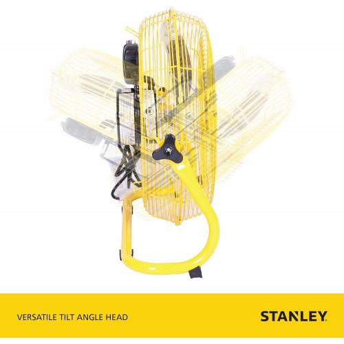 스텐리 Stanley 20 Inch Industrial High Velocity Floor Fan - Direct Drive, All-Metal Construction, 3 Speed Settings, Portable (ST-20F)