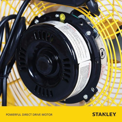 스텐리 Stanley 20 Inch Industrial High Velocity Floor Fan - Direct Drive, All-Metal Construction, 3 Speed Settings, Portable (ST-20F)