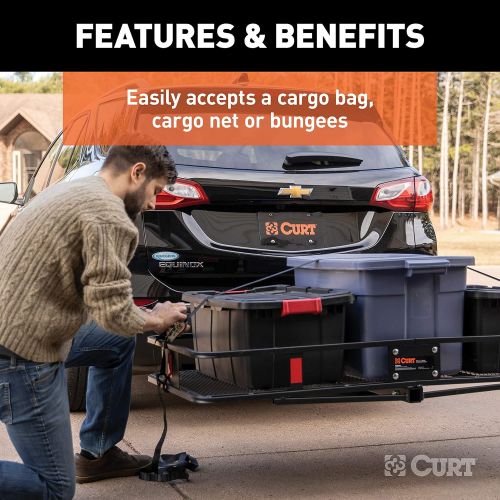  Master CURT 18153 500 lbs. Capacity Basket Trailer Hitch Cargo Carrier, Fits 2-Inch Receiver