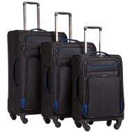 Master Coolife Luggage 3 Piece Set Suitcase Spinner Softshell lightweight