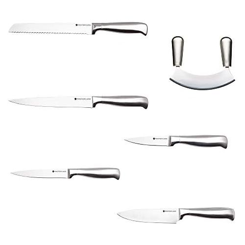  [아마존베스트]Kitchen Craft Kcmc Sshachoir Master Class Acero Stainless Steel Mezzaluna Mincing Knife with Blades, with pump 18x 14x 3cm