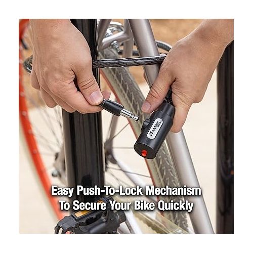  Master Lock 8364DCC Cable Bike Lock with Key, 5 ft. Long, Black