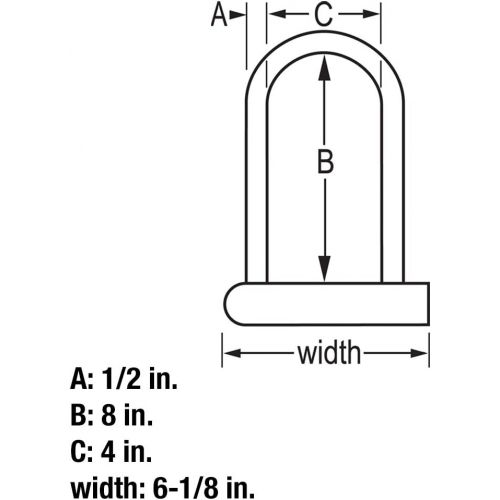  Master Lock 8170D U Lock, 6-1/8 in. Wide, Black