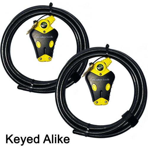  Master Lock - Two 12 ft Python Adjustable Cable Locks Keyed Alike, 8413KACBL-1212