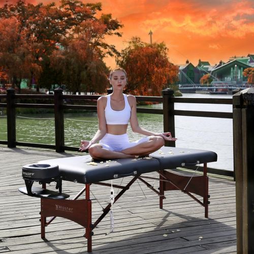  Master Massage 30 Roma Therma-Top Portable Massage Table Pro Package, Black, Adjustable Heating System