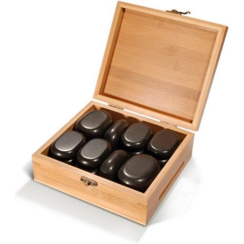  Master Massage Deluxe 70 Piece Basalt Massage Hot Stone Rock Set With Bamboo Box