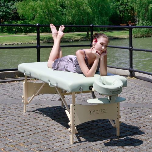  Master Massage 28 Paradise Portable Massage Table Package, Lily Green