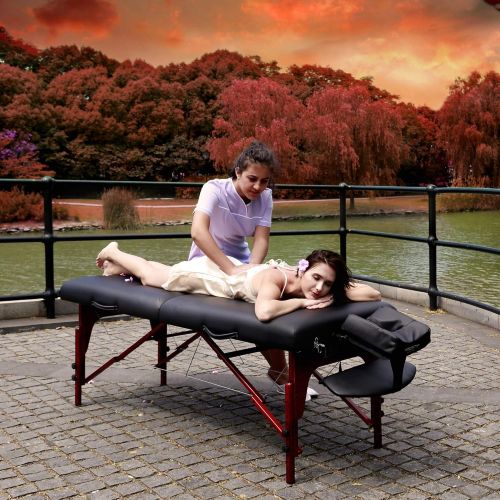  Master Massage 31 Montclair Professional Portable Massage Table Package with MEMORY FOAM Layer -Black